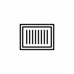 rectangular grate lines icon sign vector