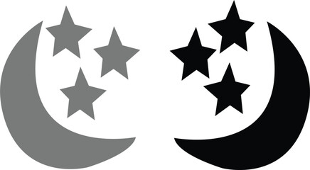 Abstract Moon and stars with some copy space area
