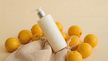 Bottle Mockup with Fresh Lemons