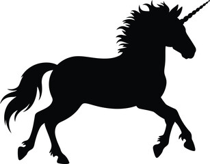 Obraz premium Majestic Unicorn Silhouette: Mythical Creature for Fantasy and Enchantment Designs