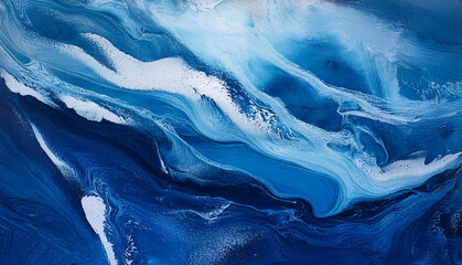Abstract Ocean Waves in shades of Blue
