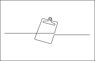 Clipboard with checklist icon continuous one line drawing, Patient care check list template. Single line draw design vector Illustration