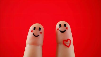 Playful Finger Puppets Depicting a Happy Couple