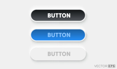 Collection of colored buttons, frame label, event web bar, buttons with color. Vector illustration