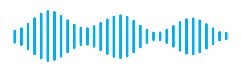 Blue radio Wave icon. Monochrome simple sound wave. Music player sound bar. Record interface. Blue Sound wave voice message audio vector. Music wave line sound noise icon. blue sound wave icon vector.