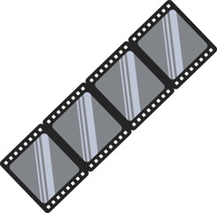 Film strip, vintage movie frame cell media projects vector design