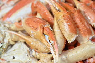 Korean seafood food. Korean steamed kingcrab