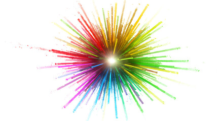 Vibrant explosion of colorful rays radiating from a central point, creating a dynamic and energetic visual effect