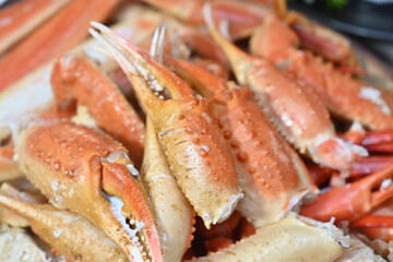 Korean seafood food. Korean steamed kingcrab