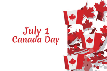 Happy Canada Day. Vector Illustration. Suitable for greeting card, poster and banner.
