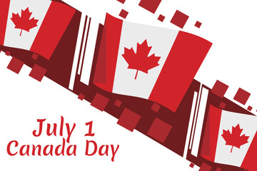 Happy Canada Day. Vector Illustration. Suitable for greeting card, poster and banner.