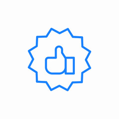 Obraz premium thumbs up quality icon sign vector
