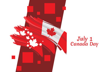 Happy Canada Day. Vector Illustration. Suitable for greeting card, poster and banner.