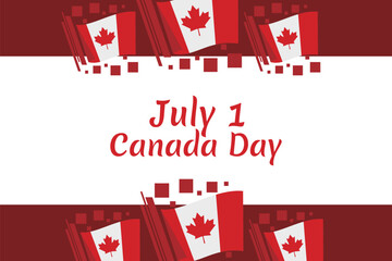 Happy Canada Day. Vector Illustration. Suitable for greeting card, poster and banner.
