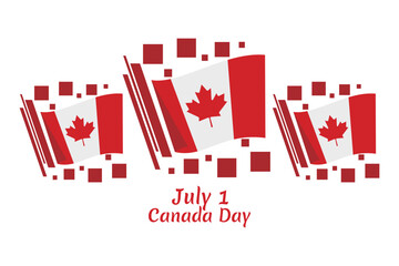 Happy Canada Day. Vector Illustration. Suitable for greeting card, poster and banner.
