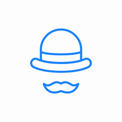 top hat moustache incognito icon sign vector