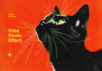 Halftone Print Effect Mockup