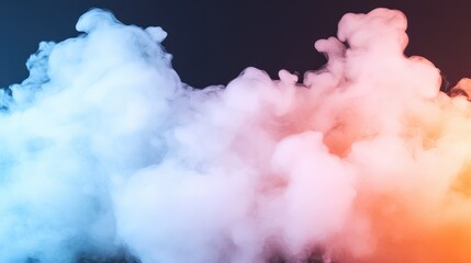 Abstract cloud-like smoke with vibrant colors