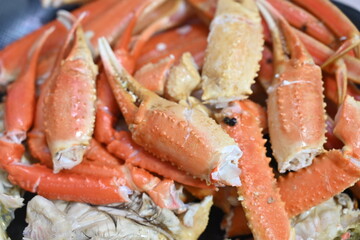 Korean seafood food. Korean steamed kingcrab