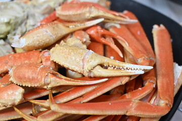 Korean seafood food. Korean steamed kingcrab