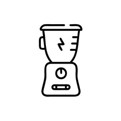 Handdrawn blender with lightning bolt symbol power button on background kitchen appliance