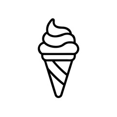 Outline of an ice cream cone with soft serve on a background icecream softserve