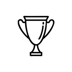 Line art of a trophy cup with handles on a background award prize