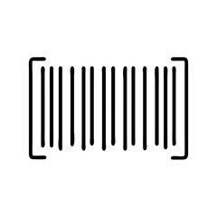 Black and White Barcode Scan Icon – Minimalist Outline Vector Symbol Representing Barcode Reader, Product Scanning, Inventory Control, and Digital Checkout Systems for Online and Print Use