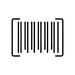 Black and White Barcode Scan Icon – Minimalist Outline Vector Symbol Representing Barcode Reader, Product Scanning, Inventory Control, and Digital Checkout Systems for Online and Print Use