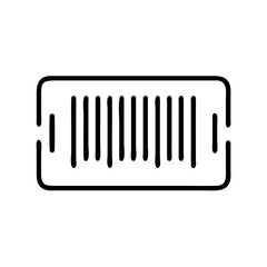 Black and White Barcode Scan Icon – Minimalist Outline Vector Symbol Representing Barcode Reader, Product Scanning, Inventory Control, and Digital Checkout Systems for Online and Print Use