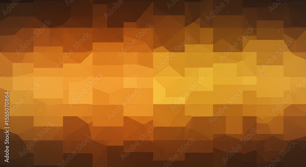 Poster abstract geometric pattern with shades of orange and brown creating a mosaic-like effect.