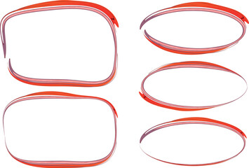 red colorful decorative abstract outline frames set