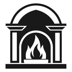 vector illustration of a fireplace