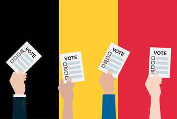 Election in Belgium. Election Concept. Vector Illustration.