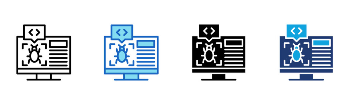 Code Development icon Multi Style Vector Illustration