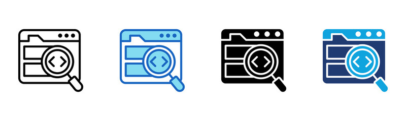 Code Inspection icon Multi Style Vector Illustration