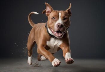 American pitbull terrier dog isolated on neutral background 14