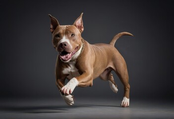 American pitbull terrier dog isolated on neutral background 10