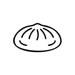 Handdrawn dumpling on a background showing a filled bun shape food vector