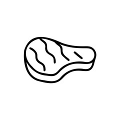 Outline of a steak with wavy lines a simple shape on background meat food