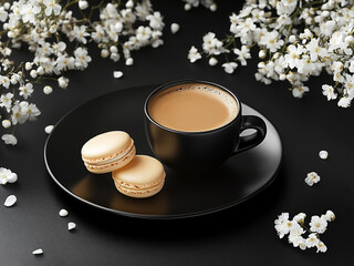 Coffee and Macarons Still Life
