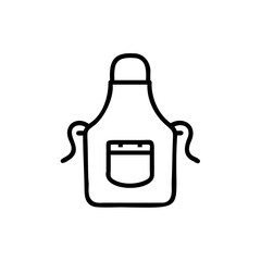 Handdrawn apron with pocket straps on a background cooking kitchen