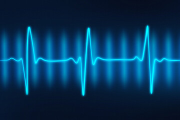 Blue heartbeat lines on dark blue background.