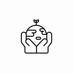 Obraz premium hands holding earth icon sign vector