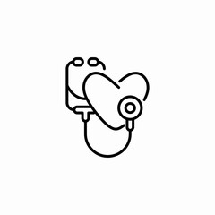 heart stethoscope medical icon sign vector