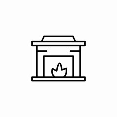 indoor fireplace  icon sign vector