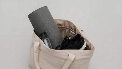 Workout Gear in a Canvas Tote Bag