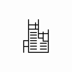 multi-story building construction icon sign vector