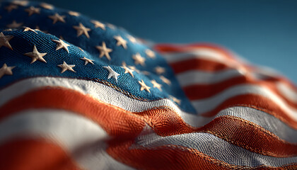 American flag design on blue background for 4 th july banner template