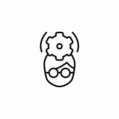 person with gear head icon sign vector